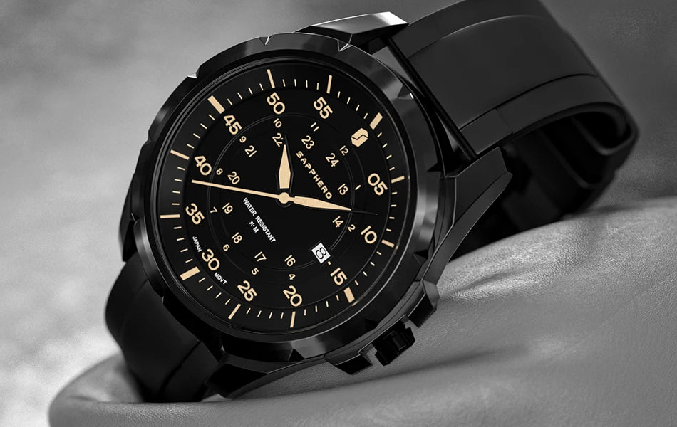 SAPPHERO Herrenuhr – Luxuriöse Quarzuhr, wasserdicht bis 50 m, ausgestattet mit einem importierten Uhrwerk und einem Edelstahlgehäuse – Eine ideale Geschenkidee für Herren.