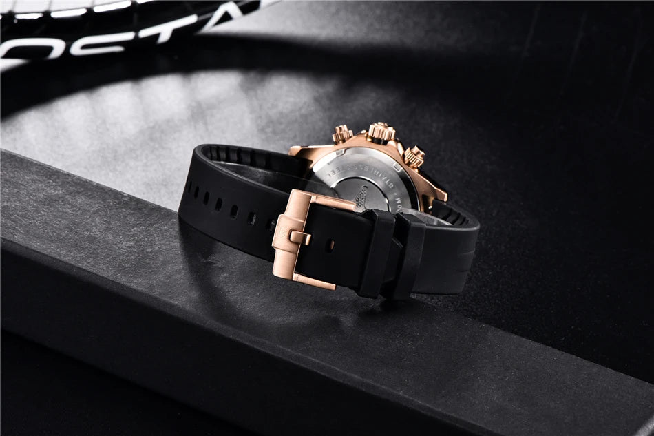 PAGANI DESIGN V2 40MM Herrenuhr mit Meteorit-Zifferblatt, Quarzwerk, Saphirglas, Retro-Chronograph, wasserdichte Uhr für Herren