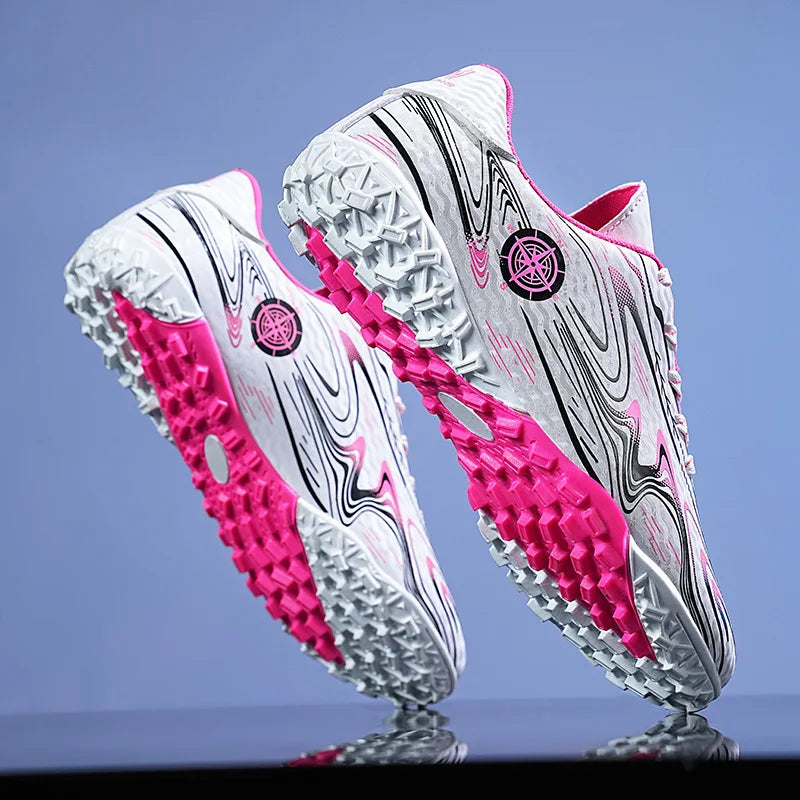 Plus Size Children Firm Ground Soccer Shoes Male Outdoor Primary and Secondary School Students Broken Nails Training Shoes Race