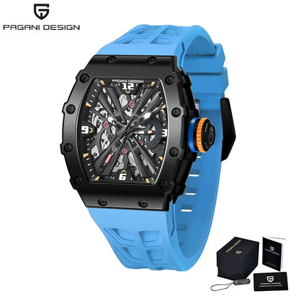 PAGANI DESIGN 42 MM Herren-Skelett-Quarzuhr Japan VH65 Saphirglas Edelstahl 50M wasserdicht Armbanduhren PD1738 Neu