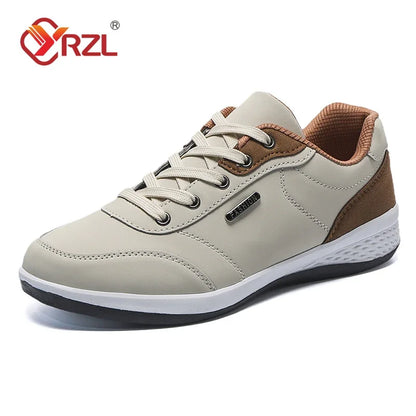 YRZL Scarpe da uomo primavera autunno impermeabili da passeggio, sneakers casual in pelle da uomo, scarpe sportive antiscivolo, calzature da tennis per uomo