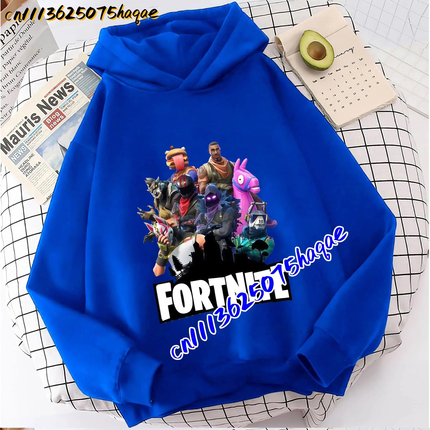 FORTNITED Kinder-Langarm-Hoodie für Mädchen und Jungen, Streetwear, Pullover-Sweatshirt für Babys, Anime-Mode, Kinderoberteil, Geschenk