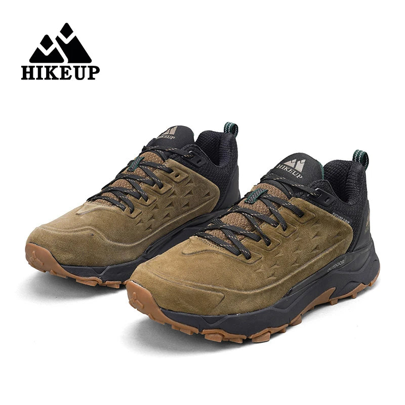 HIKEUP Latest Men's Hiking Shoes, Wear-Resistant Non-Slip Outdoor Sneakers, Rock Climbing Trekking Hunting Men Sports Suede Leather