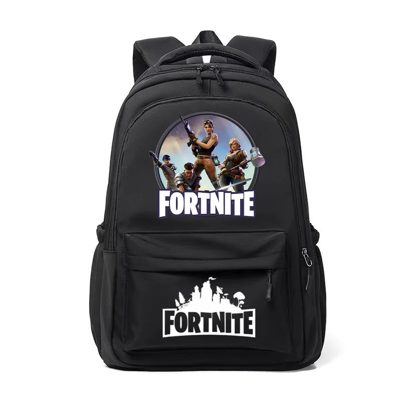 Mochila Fortnite para Crianças, Portátil e de Grande Capacidade, Mala Escolar de Estudante com Estampado Cartoon e Alças de Ombro, Material Escolar para Rapazes, Presente
