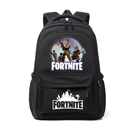 Mochila Fortnite para Crianças, Portátil e de Grande Capacidade, Mala Escolar de Estudante com Estampado Cartoon e Alças de Ombro, Material Escolar para Rapazes, Presente