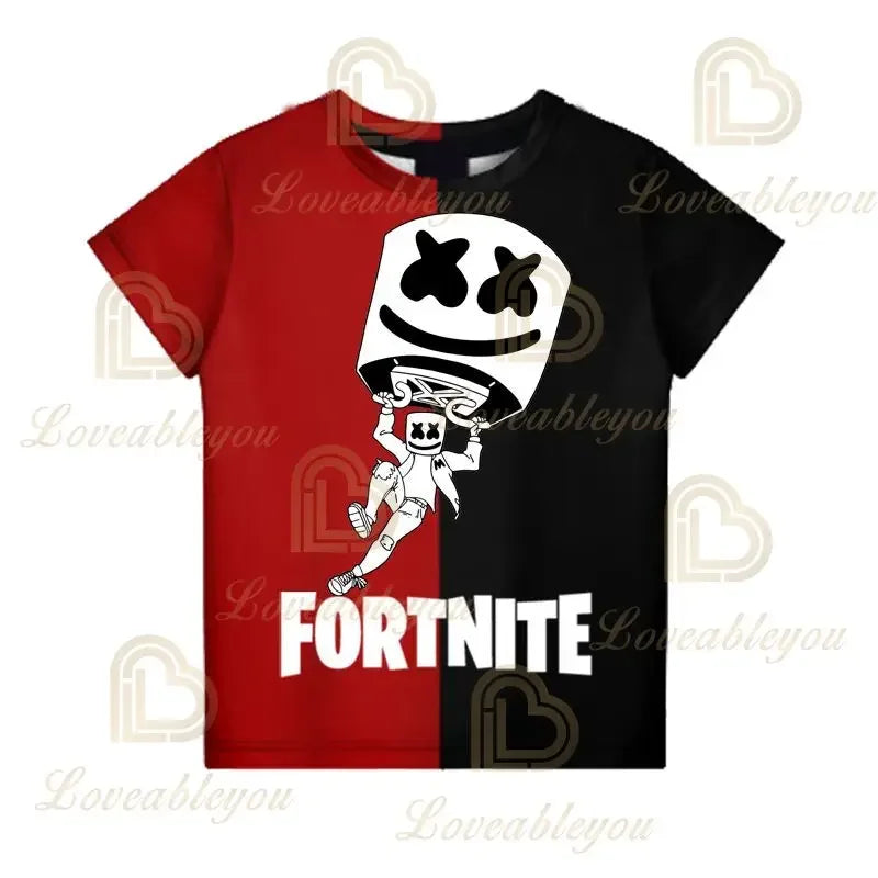 Battle Royale T-Shirt Fortnite T-Shirt Victory Cartoon-Oberteile Teenager-Kleidung Kinder Hero Game Fortress Night 3D Jungen Mädchen T-Shirt