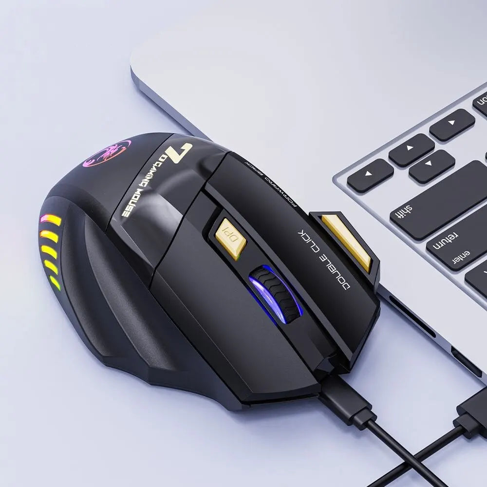Mouse gaming wireless USB IMICE GW-X7 3200DPI dual mode ricaricabile, 7 tasti, 2.4Ghz, silenzioso, Bluetooth, LED breathing a 7 colori