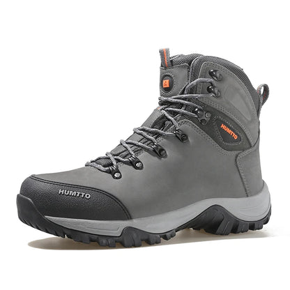 Zapatos de senderismo HUMTTO, botas de caza impermeables para hombre, botas tácticas de combate para desierto hasta el tobillo, botas de trekking para hombre y mujer, zapatillas cálidas de cuero