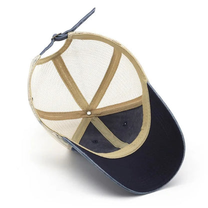 Custom Logo Blank Baseball Cap For Men Summer Breathable Mesh Hat Women Vintage Washed Distressed Trucker Sun Hats