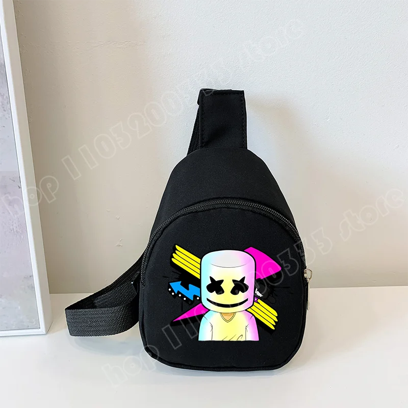 Fortnite Umhängetasche mit Game-Print für Kinder, Mini-Brusttasche, klassische schwarze Schultertasche und Geldbörse, geeignet für Schule und Outdoor-Aktivitäten