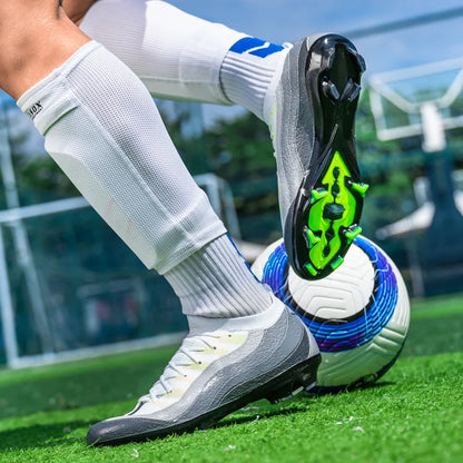 Chaussures de Football de sport pour hommes Fg/Ag, ongles longs, prairie artificielle pour adultes, chaussures spécifiques à l'entraînement durables, chaussures hautes antidérapantes