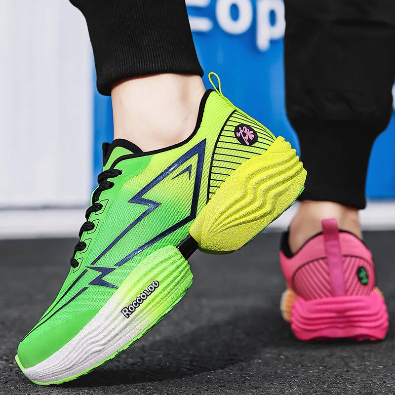 Zapatillas deportivas de alto rebote para pareja, profesionales para maratón, cómodas para jogging, con amortiguación, antideslizantes y para carreras