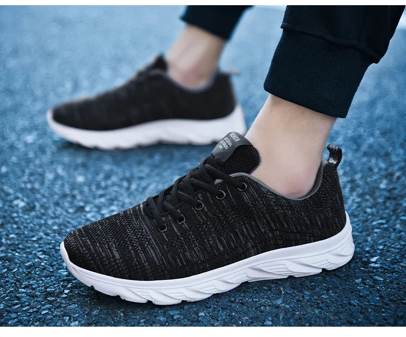 Zapatillas deportivas para hombre para correr y hacer jogging, sneakers casuales de exterior con cordones, malla transpirable ligera, para tenis y caminar al aire libre, tallas 39-46