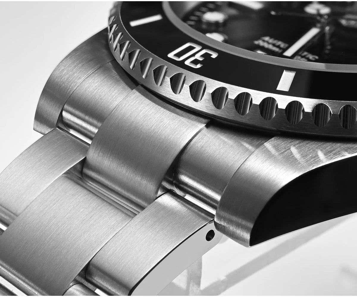 San Martin Watch New Upgraded Sub Men's PT5000 ST2130 Automatic Diving Watches with Ceramic Bezel 200m Waterproof Sapphire SN0017G