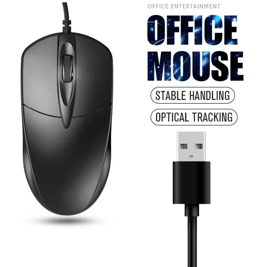 USB Optical Wired Mouse Laptop Home Office Mouse Anti Slip Roller 3D 1200DPI Game Mouse Computer Accessories For PC Desktop