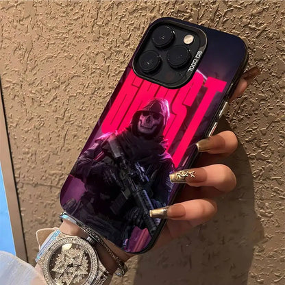 Ghost C- Call Of Duty COD Phone Case For iPhone 17,16,15,14,13,12,X,8,Pro,Max,Plus,E,SE4,Air,Mini IMD Matte Black
