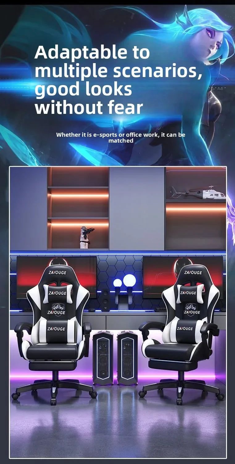 Sedia gaming ergonomica per home office, lunghe sessioni e streamer, regolabile, reclinabile, leggera e resistente
