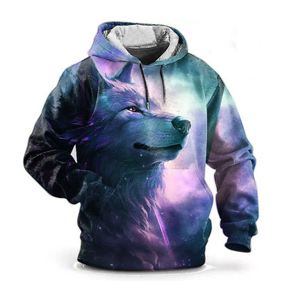 Felpe con cappuccio 3D Print Animal Wolf da uomo e donna, moda autunnale streetwear oversize, pullover Y2K unisex