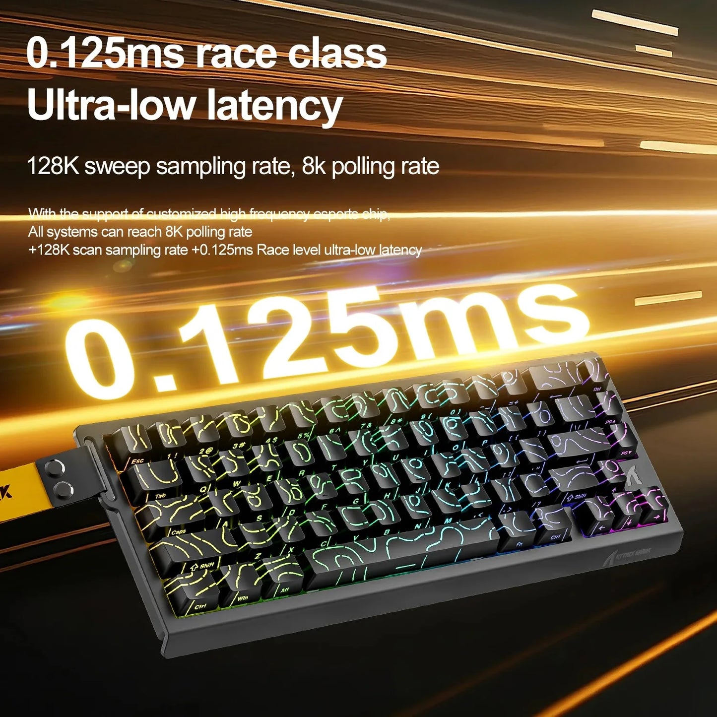 Attack Shark X68 HE Gaming Keyboard Magnetic Mechanical Wired for Pro Gaming 0.01mm Rapid Trigger 8000Hz 128K Rate