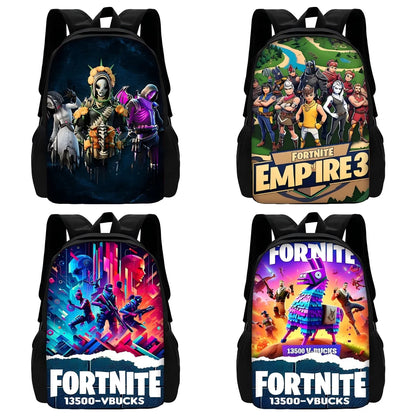 Mochilas Infantis Classic Game FortniteS para Rapazes e Raparigas, Presente de Aniversário para Estudantes, Mochilas Escolares Unissexo para Criança, Mochila de Campismo Durável