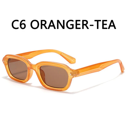 BOYSEEN Beach Sunglasses Man Summer Orange Sun Glasses UV400  Narrow frame square punk sunglasses show