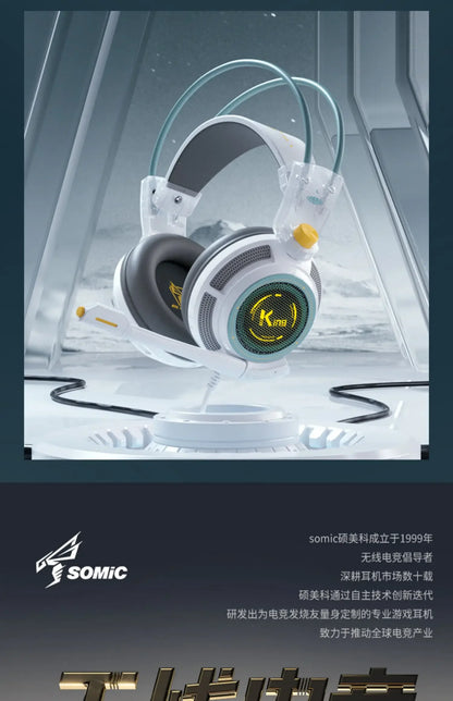 Somic G941 Wired Headphones Gamer Headphone Denoise Gaming Headphone Custom With Microphone Headsets 7.1 Stereo Sound Headset