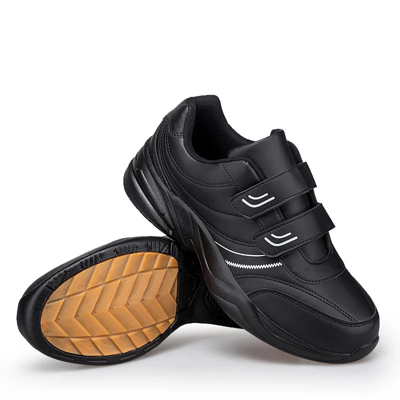 Férfi állítható tépőzáras bőr cipő, alkalmi sportcipő, fehér cipő, Masculino Zapatillas Deportivas Tenis