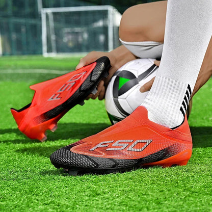 Chaussures de football respirantes AG pour hommes et femmes, chaussures de football professionnelles antidérapantes, chaussures de sport d'extérieur, crampons d'entraînement