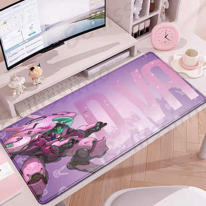 Acessórios Gaming O-Overwatch D-D.va Tapete de Rato Grande para Teclado e Rato, Deskmat XXL Estendido para PC, Tapete Gamer