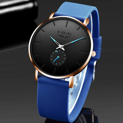 Reloj para hombre LIGE: estilo deportivo y moderno, marca de lujo, resistente al agua, diseño minimalista y ultradelgado, reloj de cuarzo para hombre