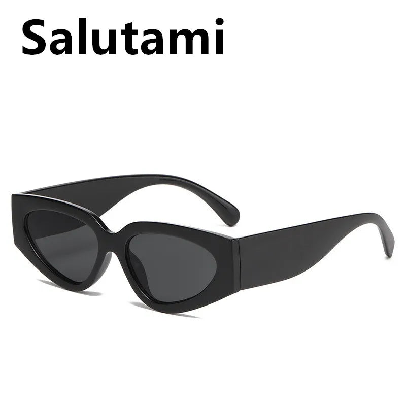 unique black white patchwork cat eye sunglasses for women new fashion small round gradient sun glasses ladies sexy Y2K shades
