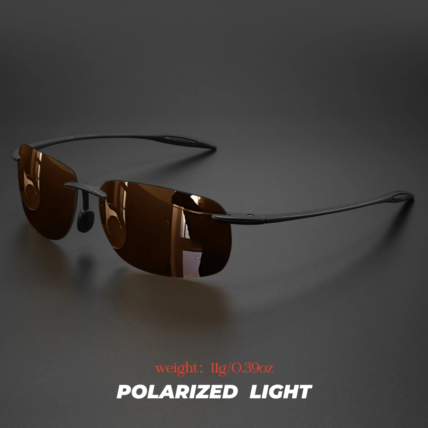 Ultra Light 11g TR90 Frameless Polarized Sunglasses - Flexible & Comfort Fit, Square Shape for Driving, Fishing, Outdoor