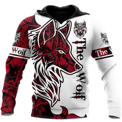 Fashion Frühling Herbst Wolf-Tier Herren-Hoodie 3D-Allover-Print Sweatshirt Unisex Pullover Freizeitjacke Streetwear-Mantel 4XL