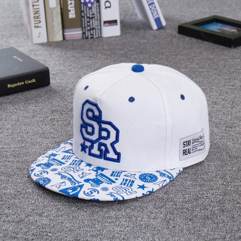 2026 NEW fashion embroidery letter SR baseball cap hip hop hat men and women outdoor sports and leisure flat shade snapback cap