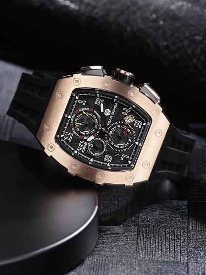Reloj TSAR BOMBA New TB8204 para hombre, cronógrafo de cuarzo japonés, resistente al agua 50M, reloj de pulsera deportivo de moda, reloj masculino de lujo, regalo para hombre