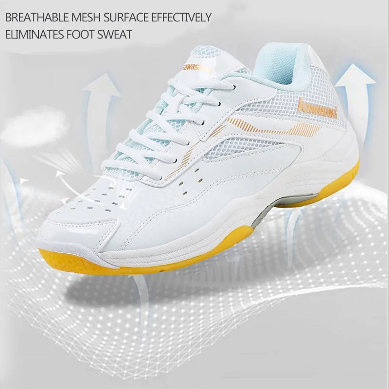 Zapatillas de bádminton Kawasaki para hombre, calzado deportivo profesional para mujer, transpirables para pista cubierta K-086