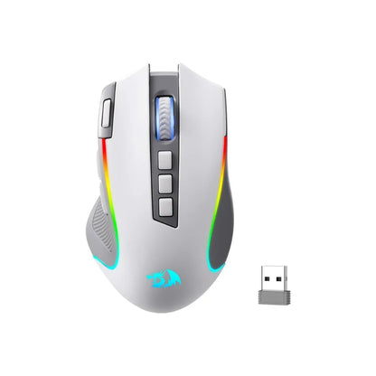 Redragon M612 PRO RGB BT 2.4G Ratón gaming gamer, óptico inalámbrico de 8000 DPI, 9 botones programables, 7 modos de retroiluminación, B