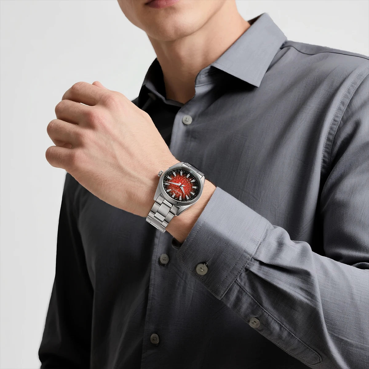 BERNY Herrenuhr – Quarzuhr, Saphirglas, leuchtende Zeiger, wasserdicht bis 10 ATM, komplett aus Edelstahl – Eleganter und lässiger Stil, ideal für den Alltag oder berufliche Anlässe