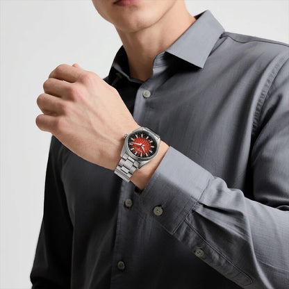 BERNY Herrenuhr – Quarzuhr, Saphirglas, leuchtende Zeiger, wasserdicht bis 10 ATM, komplett aus Edelstahl – Eleganter und lässiger Stil, ideal für den Alltag oder berufliche Anlässe