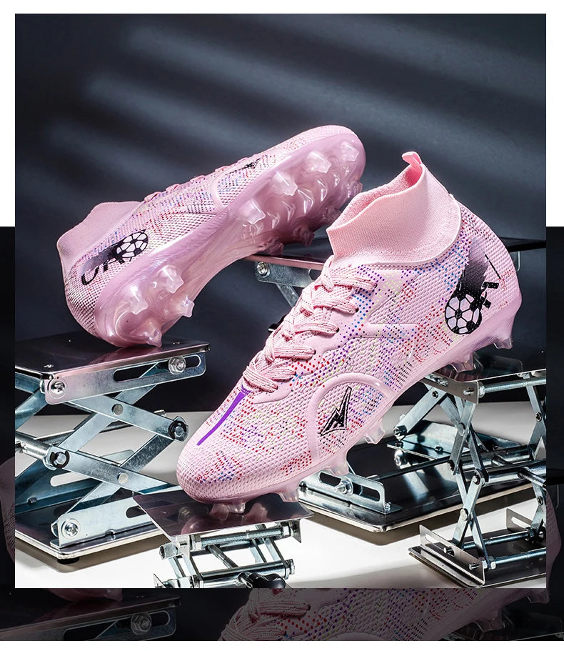 New Men's Football Boots Training Soccer Shoes Breathable Grass Cleats Match Long Spikes Indoor Sneakers Ultralight Drop Shipping