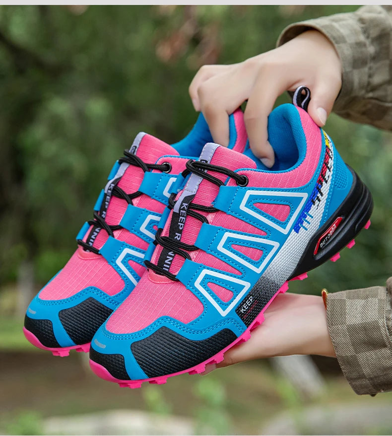 Unisex Outdoor Hiking Shoes Lace-Up Non-Slip Lightweight Men Tactical Training Sports Shoes Women Lockless Casual Cycling Shoes
