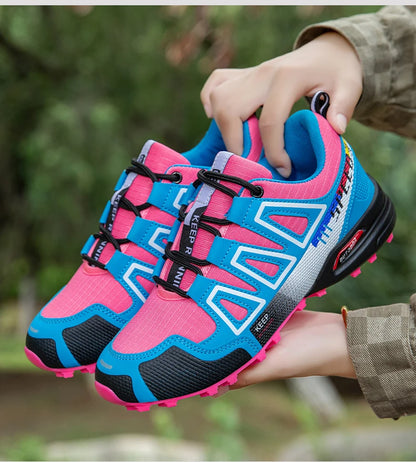Unisex Outdoor Hiking Shoes Lace-Up Non-Slip Lightweight Men Tactical Training Sports Shoes Women Lockless Casual Cycling Shoes