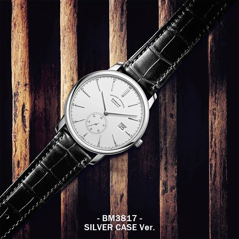 Orologio BORMAN BM3817 TOP nuovo 42 da uomo di lusso, meccanico automatico, vetro zaffiro, ultrasottile, impermeabile 50M, con sottoquadranti