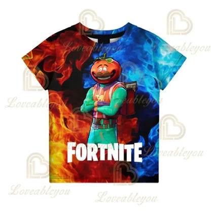 Battle Royale T-Shirt Fortnite T-Shirt Victory Cartoon-Oberteile Teenager-Kleidung Kinder Hero Game Fortress Night 3D Jungen Mädchen T-Shirt