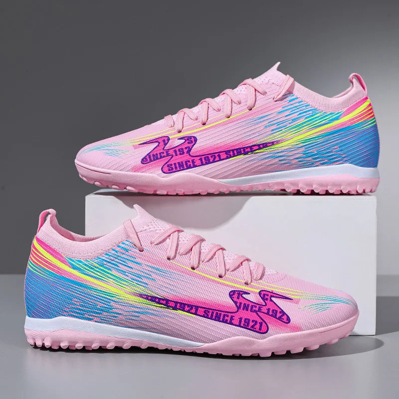 Chaussures de football pour adolescents, adultes, hommes et femmes, crampons universels TF FG tout terrain, chaussures de football avec clous de sol