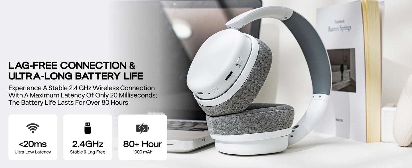 AULA G7 Pro Gaming-Headset 7.1 Surround Sound Kabellose Bluetooth 5.3-Kopfhörer mit geräuschunterdrückendem Mikrofon für PS5/PS4/PC/Switch