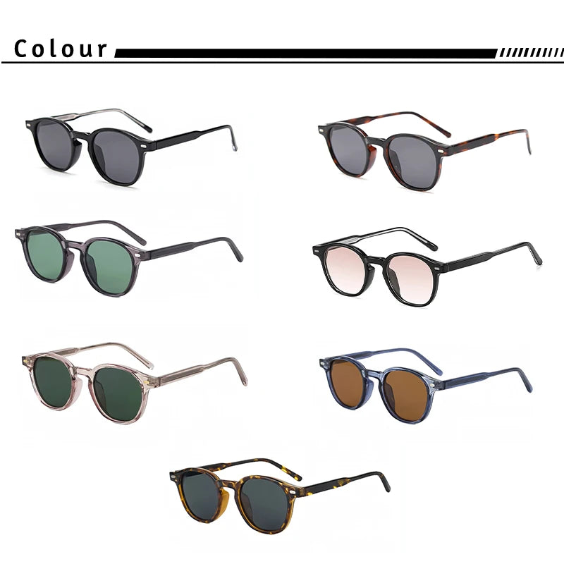 Caterside Polarized Round Sunglasses Men TR Frame Core Insert Leg Sun Glasses Women Set Retro Driving Fishing Punk Eyewear UV400