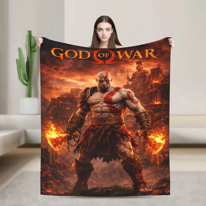 God of War Games Kratos Cartoon  Blanket Quality Soft  Bedding Throws Winter Travel Office Home Decor Aesthetic Bedspread