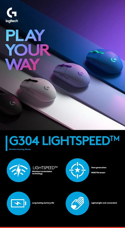Mouse gaming wireless Logitech G304 LIGHTSPEED, mouse leggero e portatile con macro per Jedi Survival, FPS, League of Heroes ed Eat Chicken
