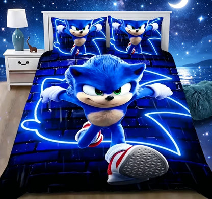 Exquisite 3D Cartoon Sonics Duvet Cover Anime Digital Printing Bedding Set Comforter Bed Youth Kids Girl Boys Gift